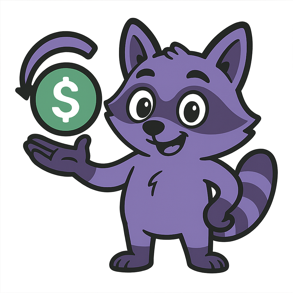 Friendly Refund Raccoon Helping You Save
